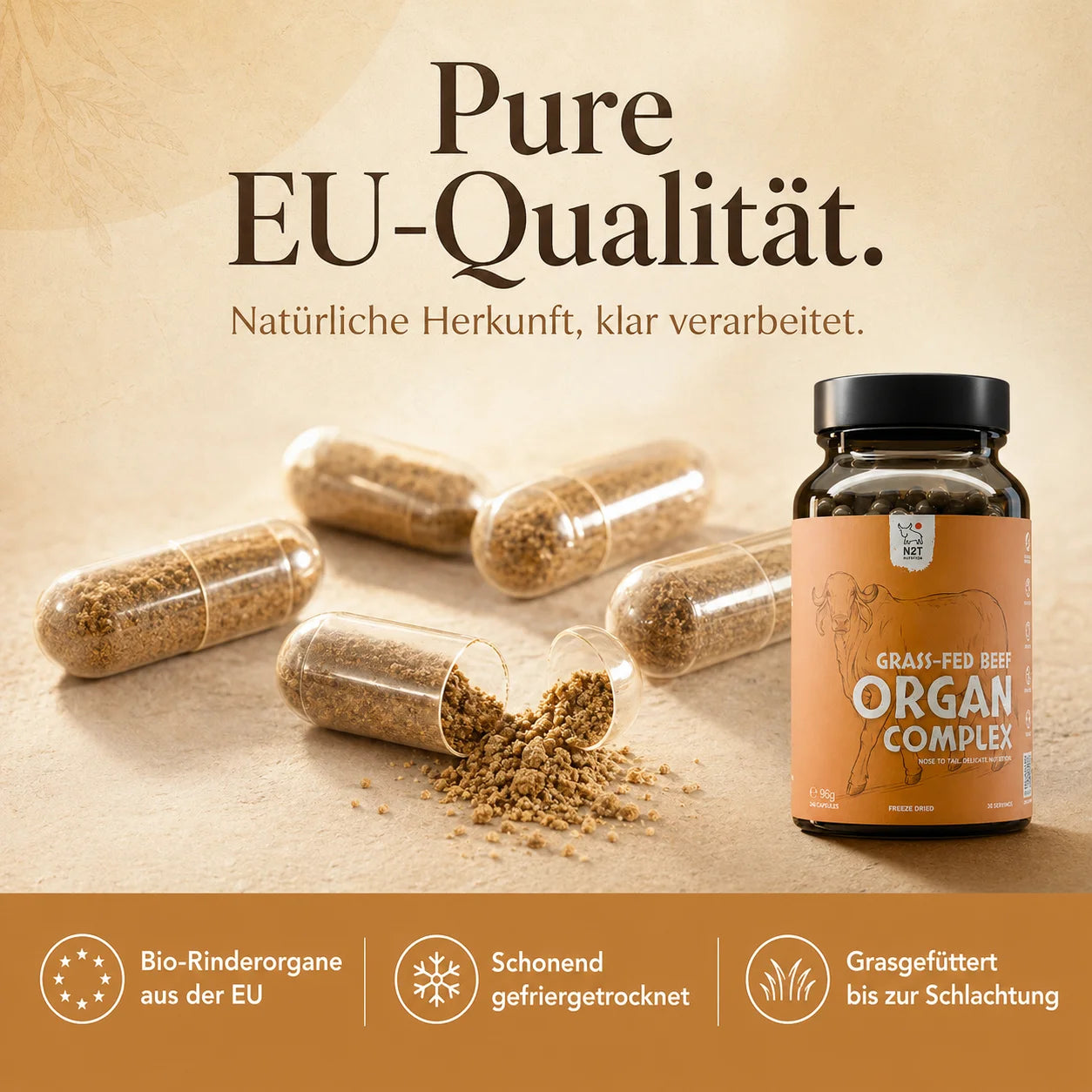 RINDER-INNEREIN KAPSELN AUS EU WEIDEHALTUNG